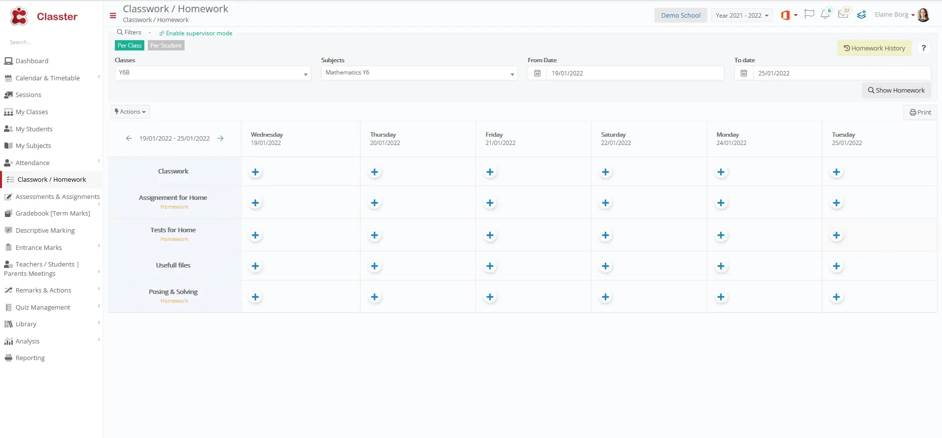 Classter Student Information System Academics Grades Module