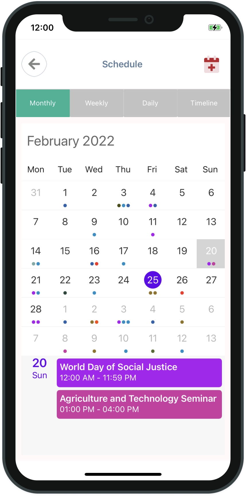 Classter Student Information System Mobile Calendar