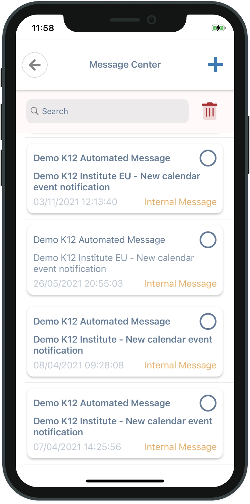 Classter Student Information System Mobile Message Center